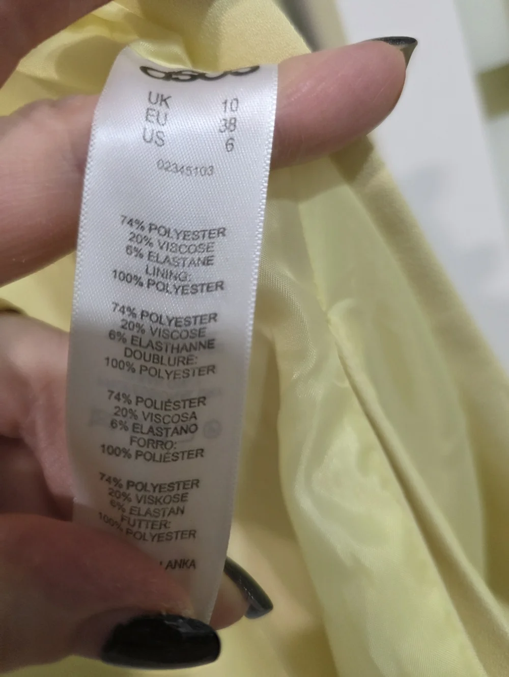 ASOS Lemon Yellow Tailored Suit Set – Blazer & Pants – US 6 – NWT - Picture 13 of 17